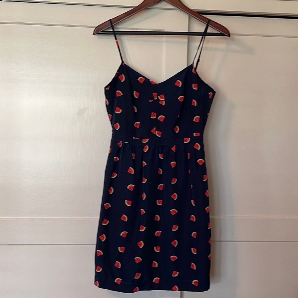 Navy watermelon J. Crew dress with pockets 🍉